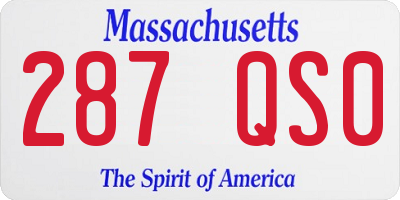 MA license plate 287QS0
