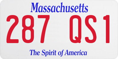 MA license plate 287QS1