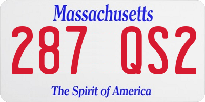 MA license plate 287QS2