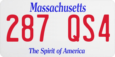MA license plate 287QS4