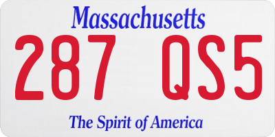 MA license plate 287QS5