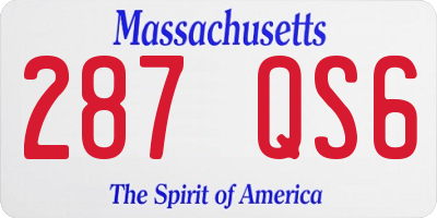 MA license plate 287QS6