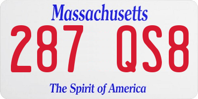 MA license plate 287QS8