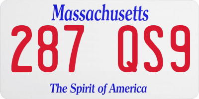 MA license plate 287QS9