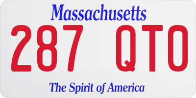 MA license plate 287QT0