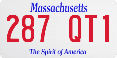 MA license plate 287QT1