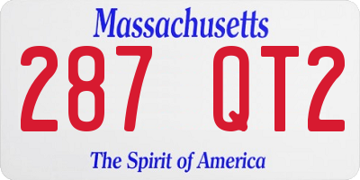 MA license plate 287QT2