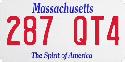 MA license plate 287QT4