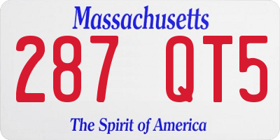 MA license plate 287QT5