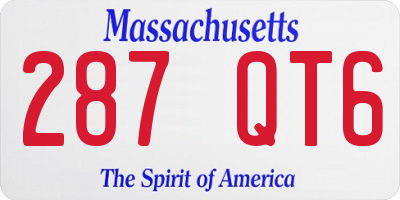 MA license plate 287QT6