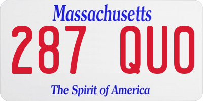 MA license plate 287QU0