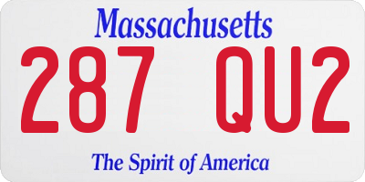 MA license plate 287QU2