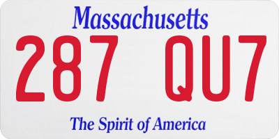 MA license plate 287QU7