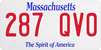 MA license plate 287QV0