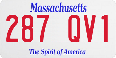 MA license plate 287QV1