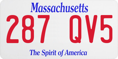MA license plate 287QV5
