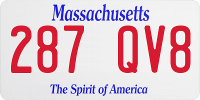 MA license plate 287QV8