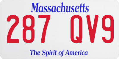 MA license plate 287QV9