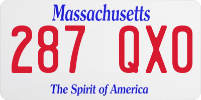 MA license plate 287QX0