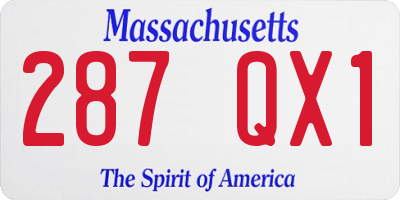 MA license plate 287QX1
