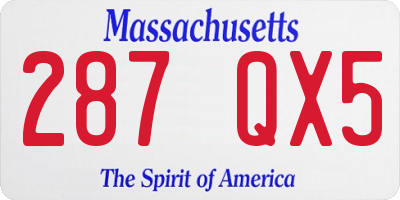 MA license plate 287QX5