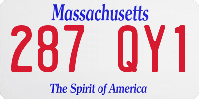 MA license plate 287QY1