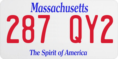 MA license plate 287QY2