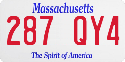 MA license plate 287QY4