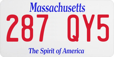 MA license plate 287QY5