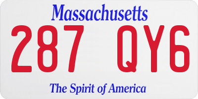 MA license plate 287QY6
