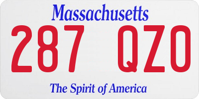 MA license plate 287QZ0