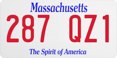 MA license plate 287QZ1