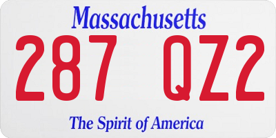 MA license plate 287QZ2
