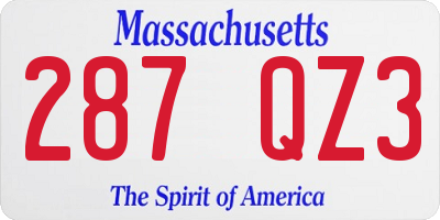 MA license plate 287QZ3