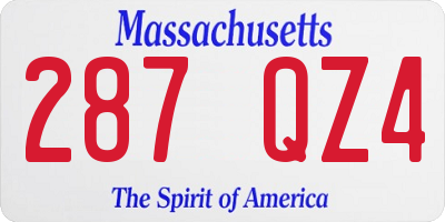 MA license plate 287QZ4