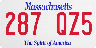 MA license plate 287QZ5