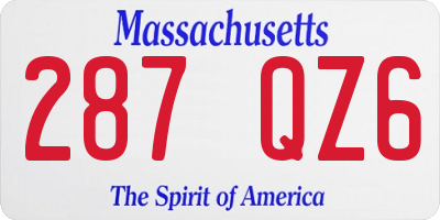 MA license plate 287QZ6