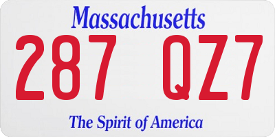 MA license plate 287QZ7