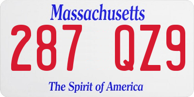 MA license plate 287QZ9