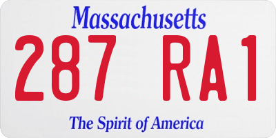 MA license plate 287RA1