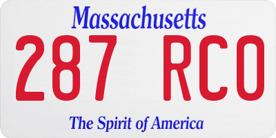 MA license plate 287RC0