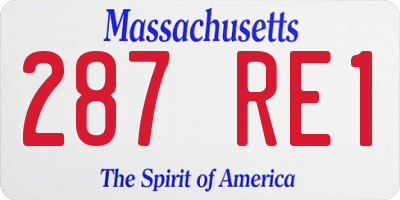 MA license plate 287RE1
