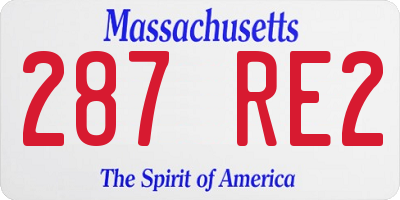 MA license plate 287RE2