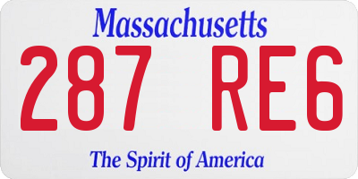 MA license plate 287RE6