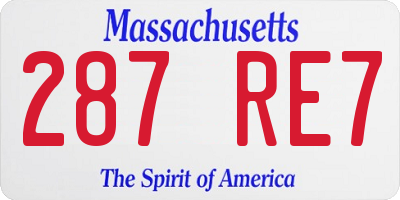 MA license plate 287RE7