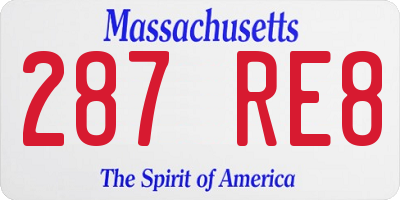 MA license plate 287RE8