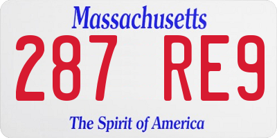 MA license plate 287RE9