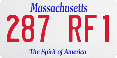 MA license plate 287RF1