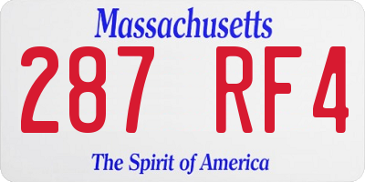 MA license plate 287RF4
