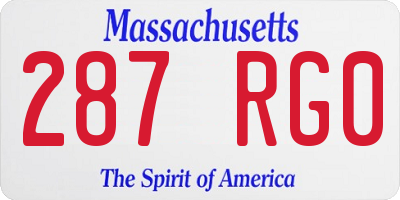 MA license plate 287RG0